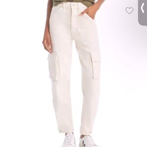 Mother Cargo White Jeans